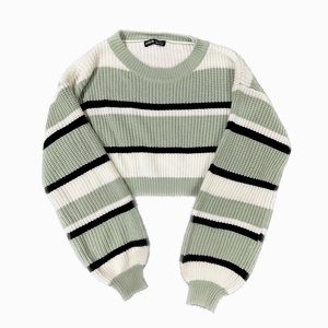 SHEIN Knitted Color Block Drop Shoulder Sweater | Medium